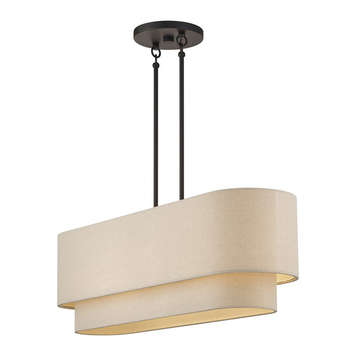 Livex Bellingham 4Lt Large Chandelier, Bronze/Parchment Hardback