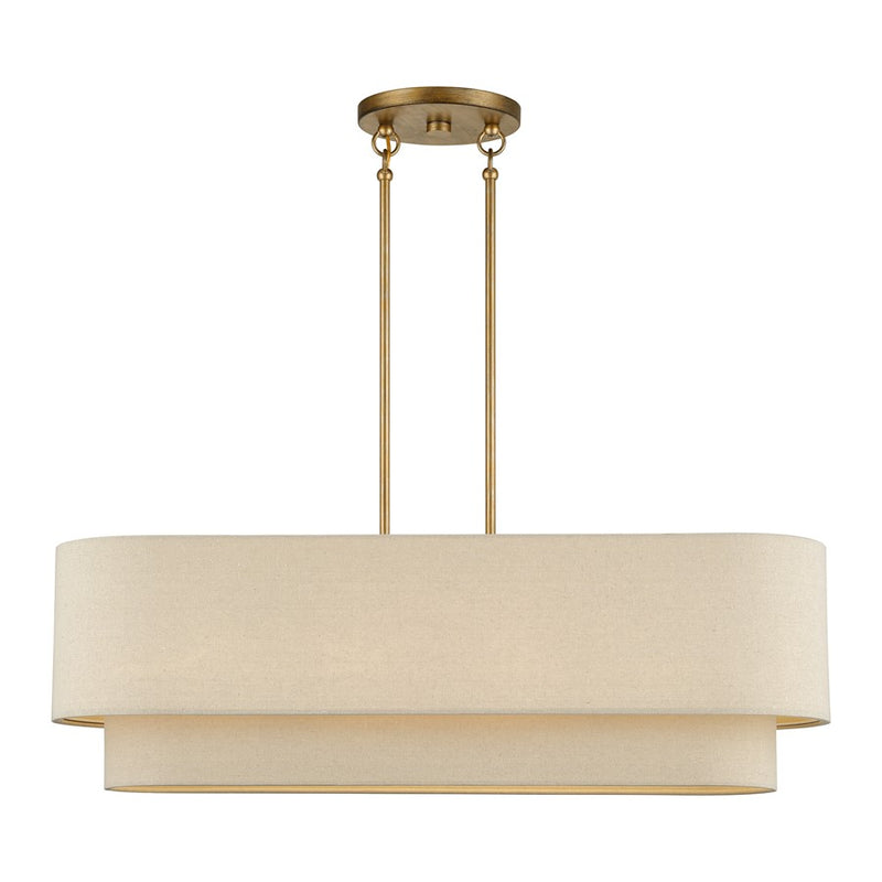 Livex Bellingham 4Lt Large Chandelier, Gold/Parchment Hardback - 58873-48