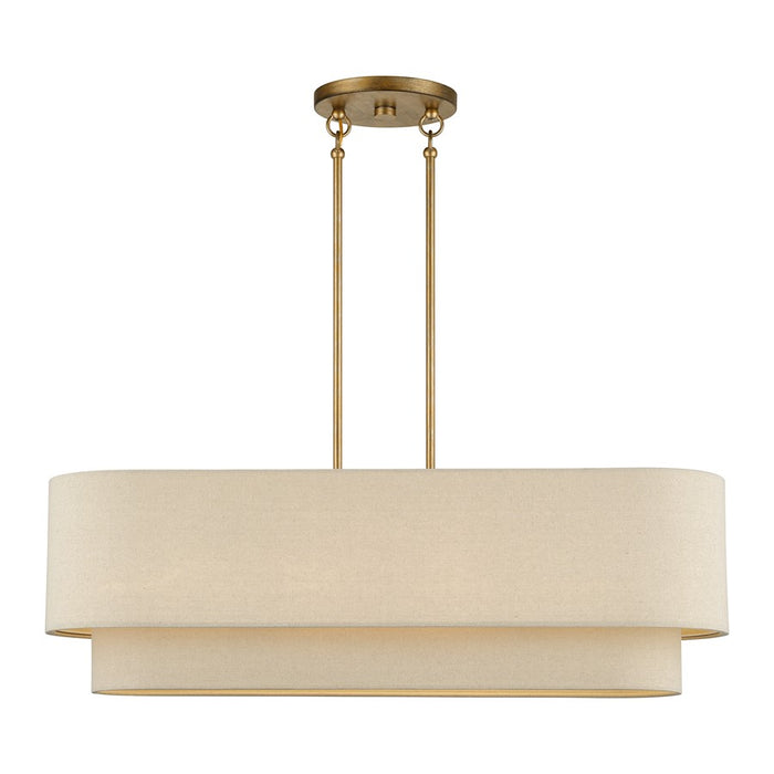 Livex Bellingham 4Lt Large Chandelier, Gold/Parchment Hardback - 58873-48