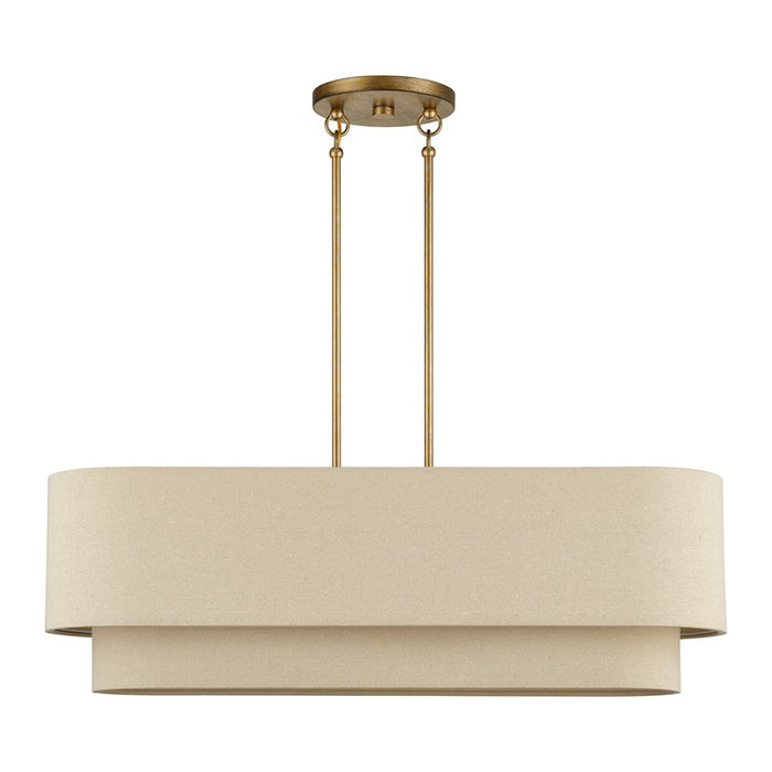 Livex Bellingham 4Lt Large Chandelier, Gold/Parchment Hardback