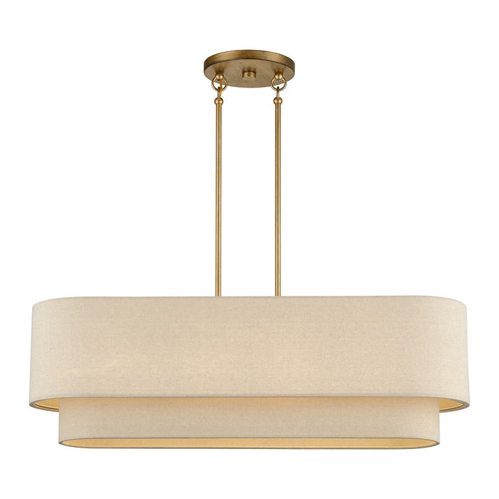 Livex Bellingham 4Lt Large Chandelier, Gold/Parchment Hardback