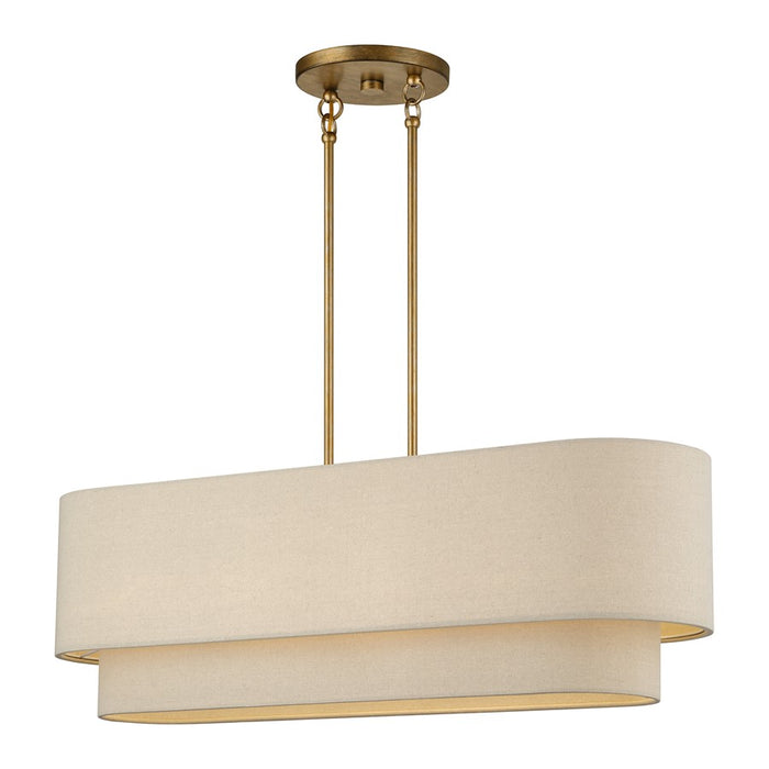 Livex Bellingham 4Lt Large Chandelier, Gold/Parchment Hardback