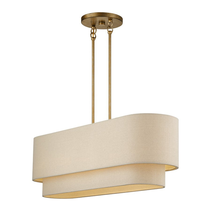 Livex Bellingham 4Lt Large Chandelier, Gold/Parchment Hardback