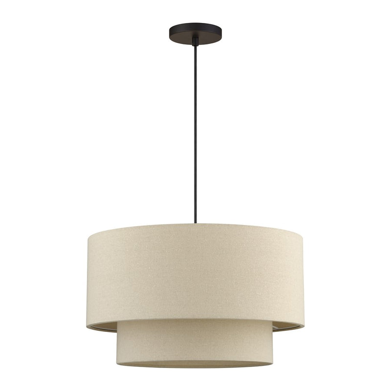 Livex Bellingham 3Lt Pendant, Bronze/Parchment Hardback