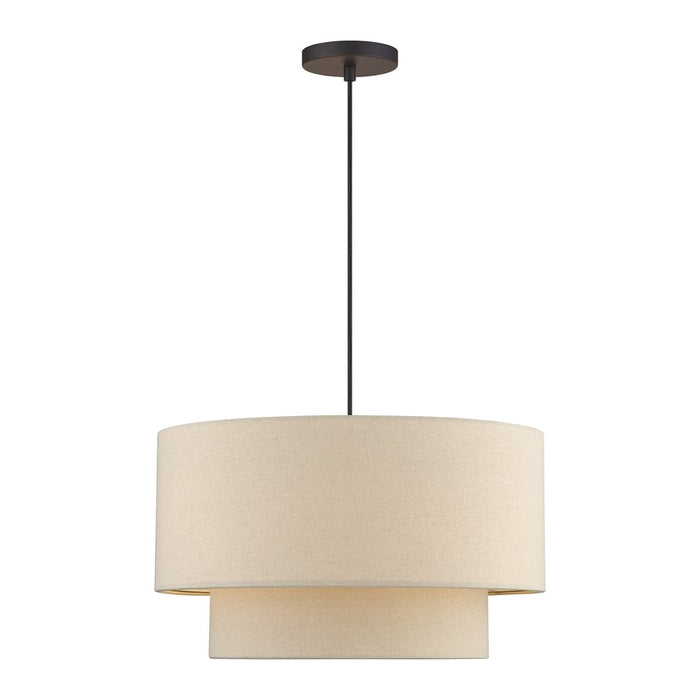Livex Bellingham 3Lt Pendant, Bronze/Parchment Hardback