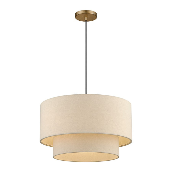 Livex Bellingham 3Lt Pendant, Gold/Parchment Hardback