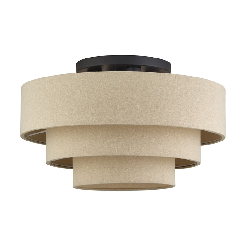 Livex Bellingham 4Lt 21" Semi-Flush, Bronze/Parchment Hardback