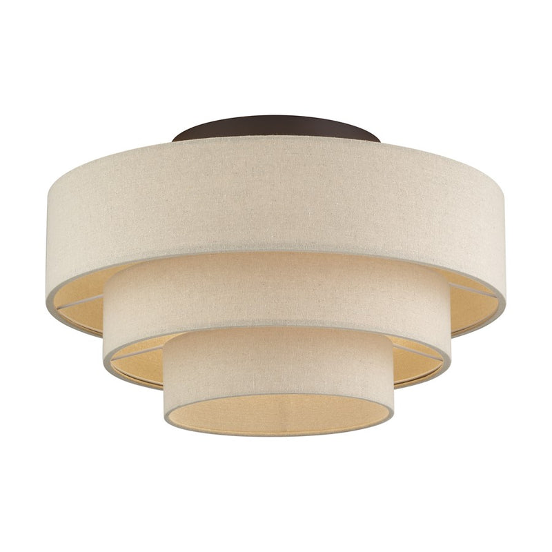 Livex Bellingham 4Lt 21" Semi-Flush, Bronze/Parchment Hardback