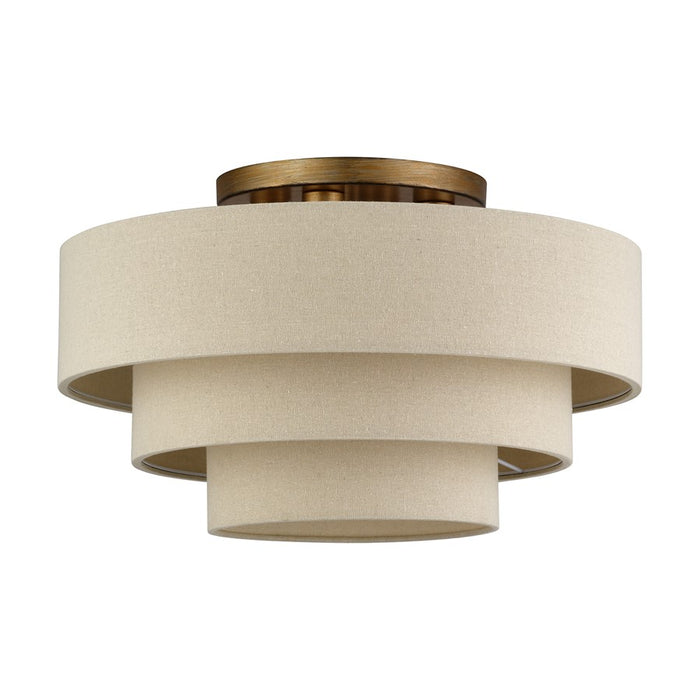 Livex Bellingham 4Lt 21" Semi-Flush, Gold/Parchment Hardback