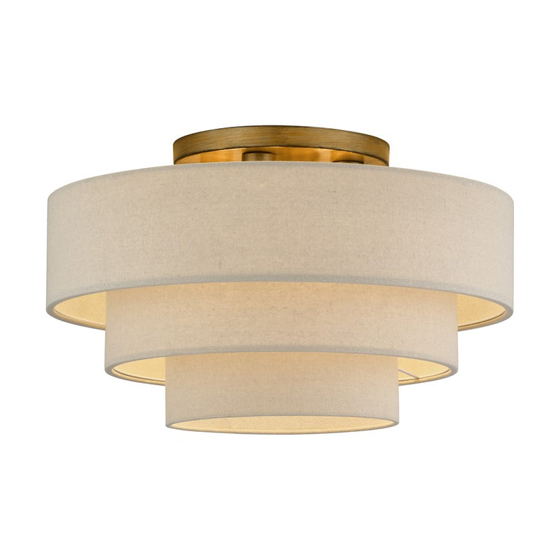Livex Bellingham 4Lt 21" Semi-Flush, Gold/Parchment Hardback