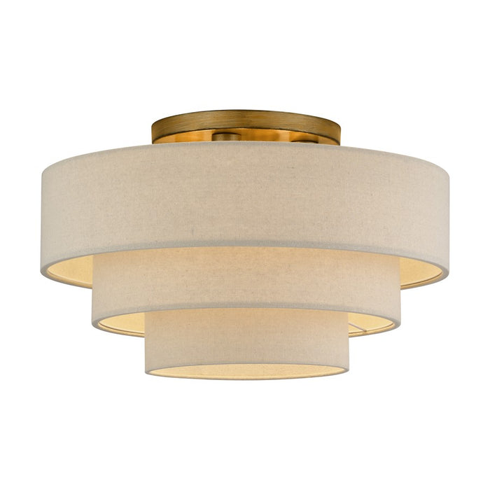 Livex Bellingham 4Lt 21" Semi-Flush, Gold/Parchment Hardback