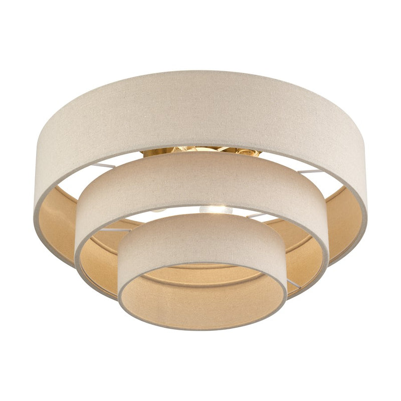 Livex Bellingham 4Lt 21" Semi-Flush, Gold/Parchment Hardback