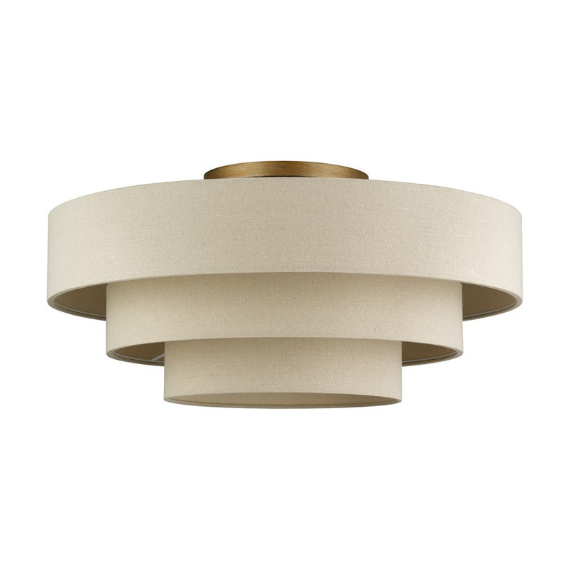 Livex Bellingham 5Lt 28" Semi-Flush, Gold/Parchment Hardback