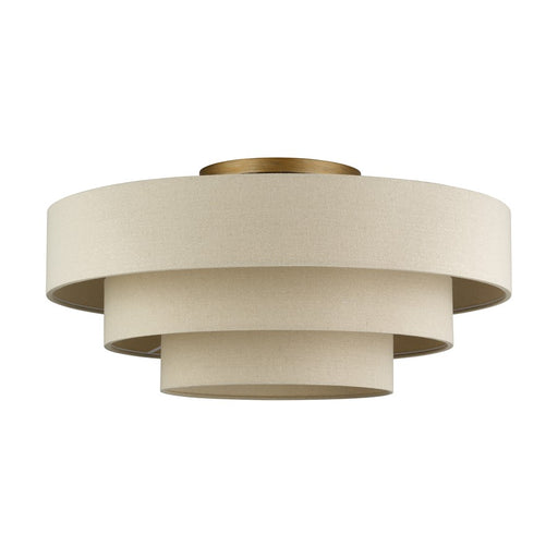 Livex Bellingham 5Lt 28" Semi-Flush, Gold/Parchment Hardback