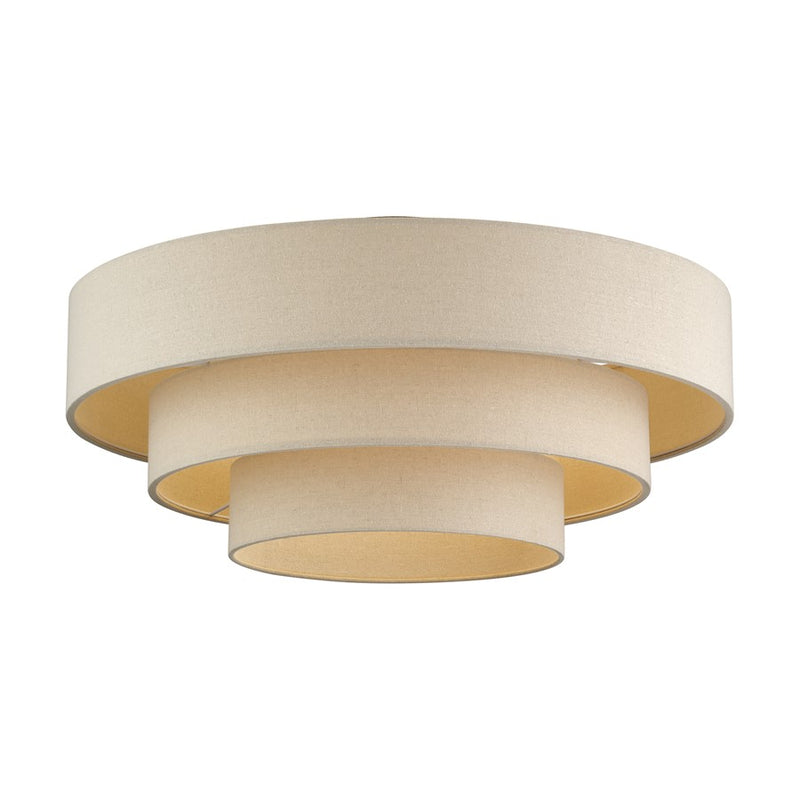 Livex Bellingham 5Lt 28" Semi-Flush, Gold/Parchment Hardback