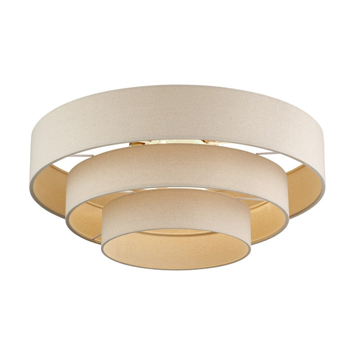 Livex Bellingham 5Lt 28" Semi-Flush, Gold/Parchment Hardback