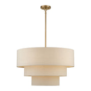 Livex Bellingham 5Lt 28" Pendant Chandelier, Gold/Parchment Hardback - 58878-48