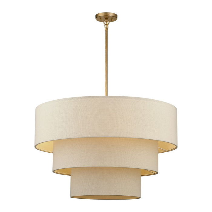 Livex Bellingham 8Lt 32" Pendant Chandelier, Gold/Parchment Hardback