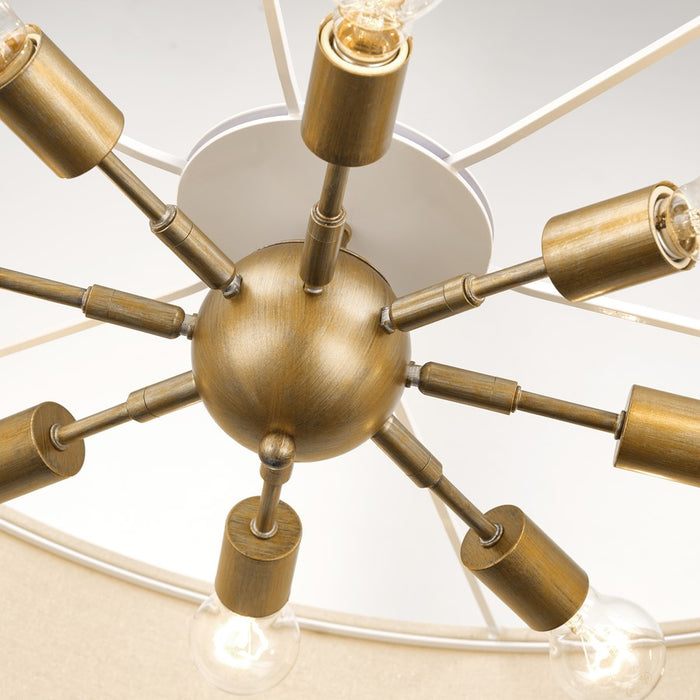 Livex Bellingham 8Lt 32" Pendant Chandelier, Gold/Parchment Hardback