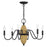 Livex Laurelin 6Lt Chandelier, Bronze/Rustic Walnut Rattan Column