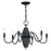 Livex Laurelin 6Lt 24" Chandelier, Black/Nickel/Charred Gray