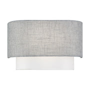 Livex Brookmeade 2Lt ADA Sconce, Nickel/Urban Gray/White/White Fabric - 60012-91
