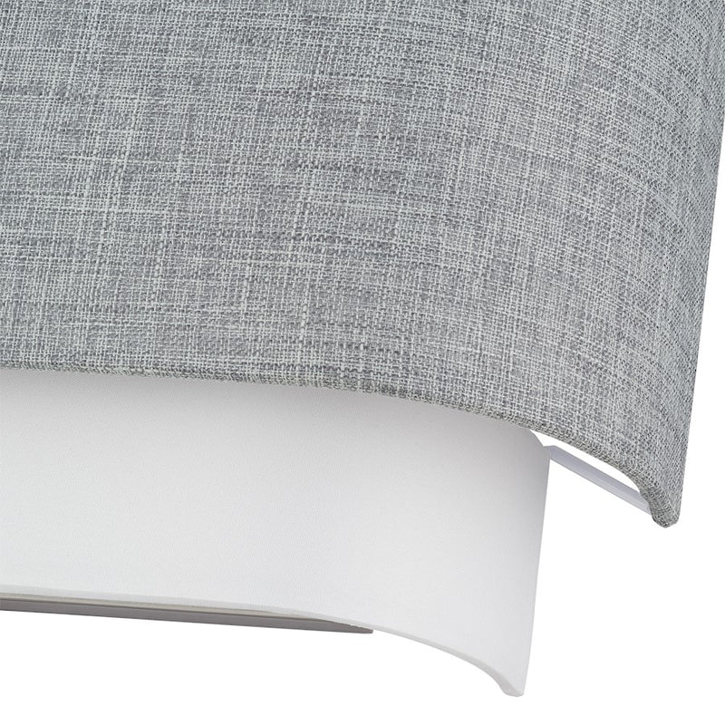 Livex Brookmeade 2Lt ADA Sconce, Nickel/Urban Gray/White/White Fabric