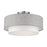 Livex Brookmeade 3Lt Semi-Flush, Nickel/Urban Gray/White/White Fabric