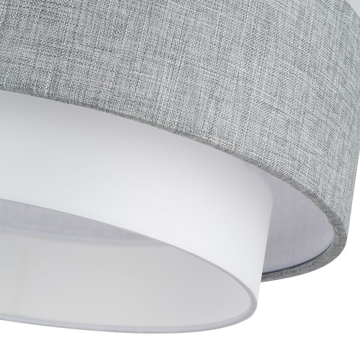 Livex Brookmeade 3Lt Semi-Flush, Nickel/Urban Gray/White/White Fabric