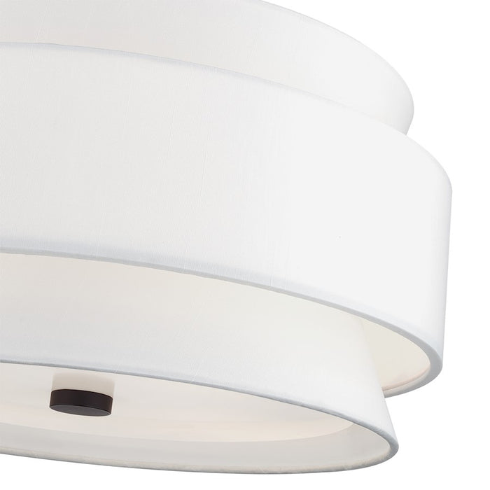 Livex Fontana 4Lt Pendant Chandelier, Bronze/White/White Fabric