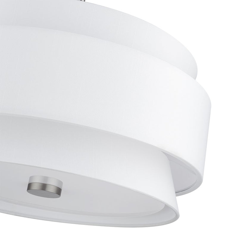 Livex Fontana 4Lt Pendant Chandelier, Nickel/White/White Fabric