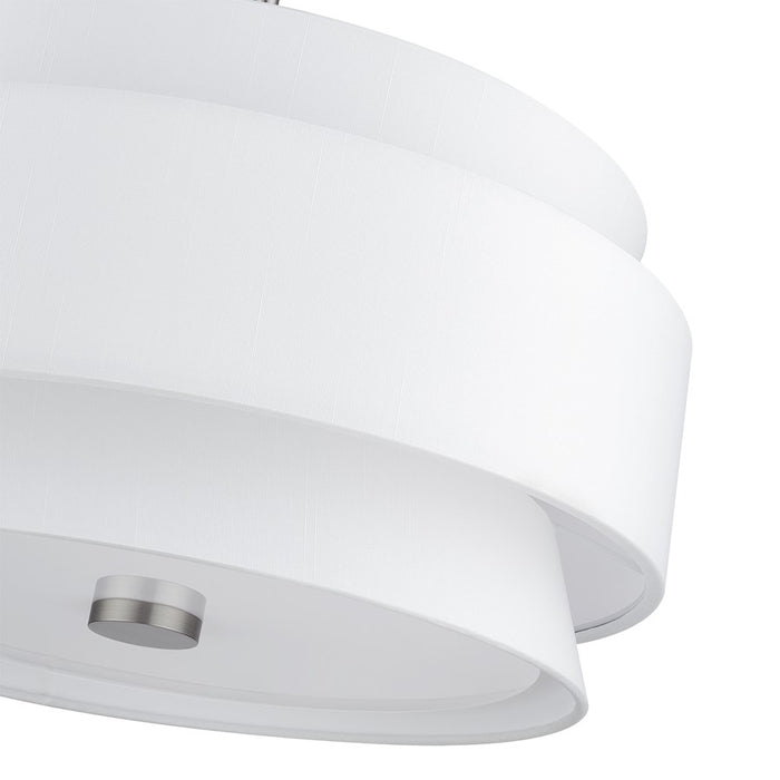 Livex Fontana 5Lt Pendant Chandelier, Nickel/White/White Fabric