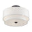 Livex Fontana 3Lt Semi-Flush, Bronze/White/White Fabric