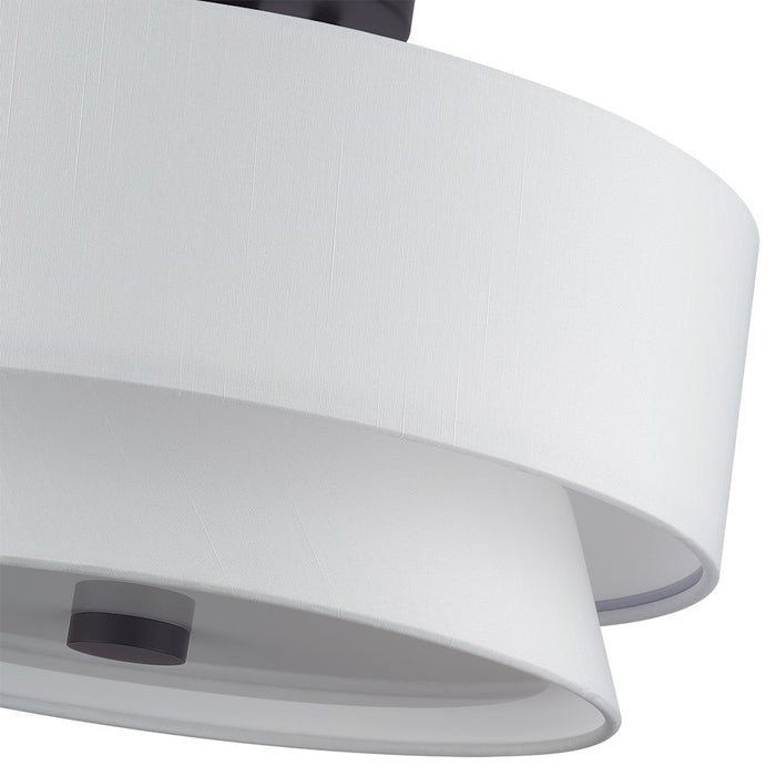 Livex Fontana 3Lt Semi-Flush, Bronze/White/White Fabric