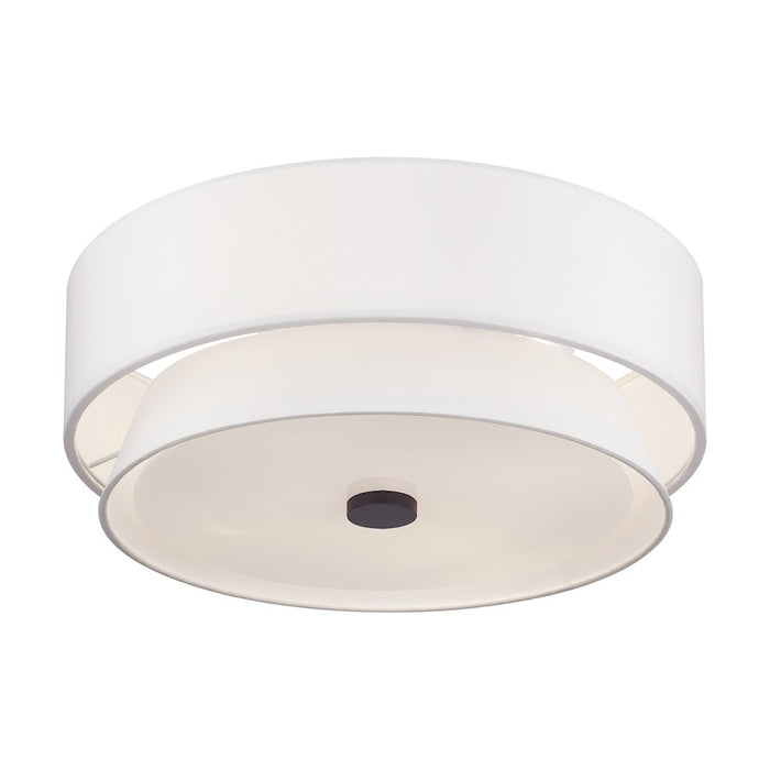 Livex Fontana 4Lt Semi-Flush, Bronze/White/White Fabric
