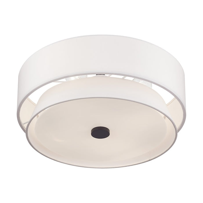 Livex Fontana 4Lt Semi-Flush, Bronze/White/White Fabric