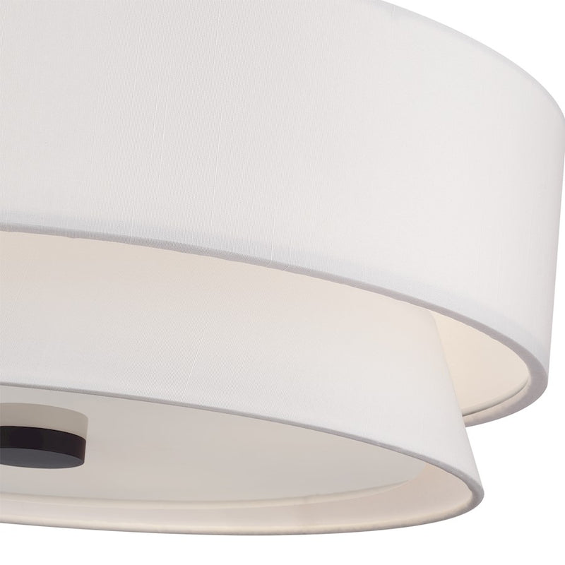 Livex Fontana 4Lt Semi-Flush, Bronze/White/White Fabric