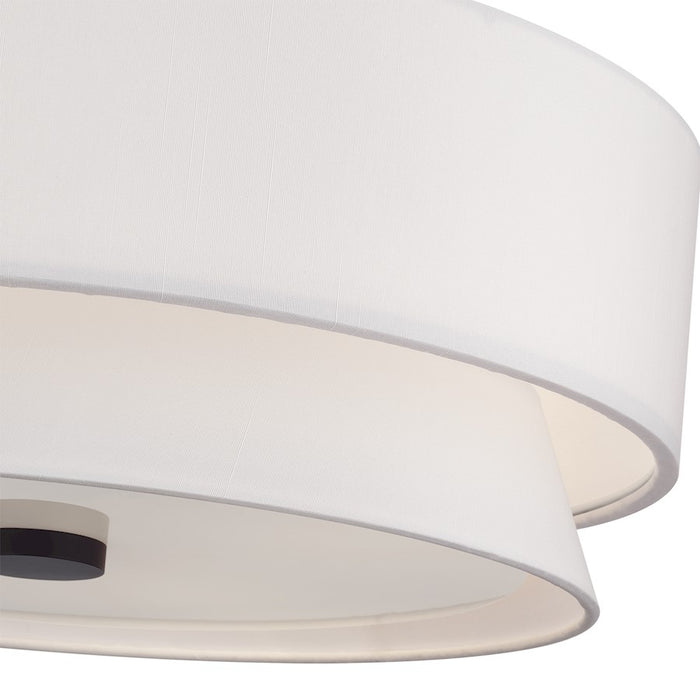 Livex Fontana 4Lt Semi-Flush, Bronze/White/White Fabric