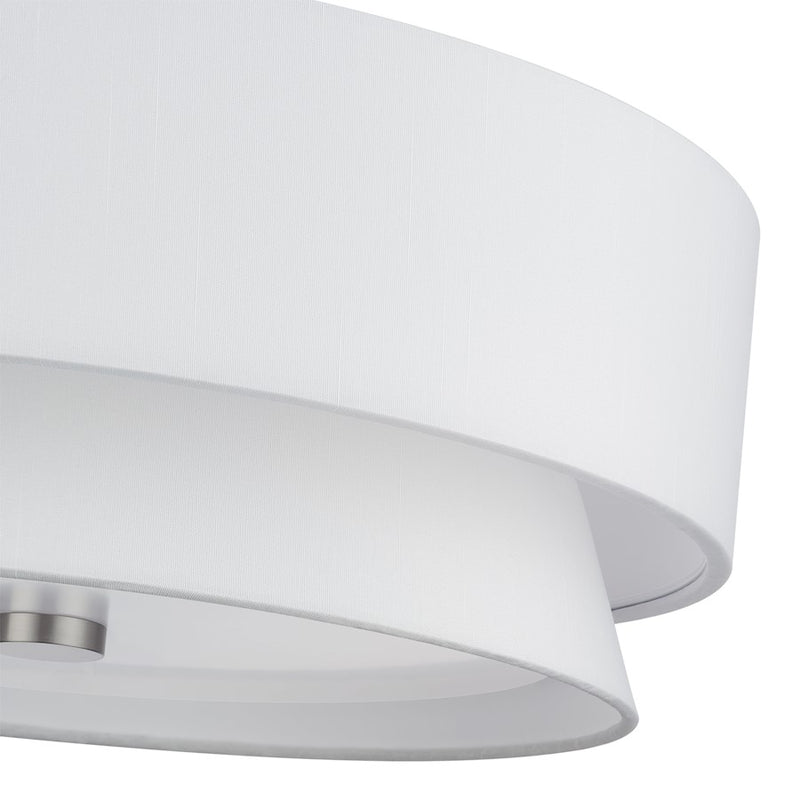 Livex Fontana 4Lt Semi-Flush, Brushed Nickel/White/White Fabric