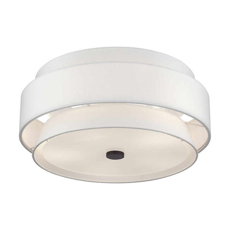Livex Fontana 5Lt Semi-Flush, Bronze/White/White Fabric