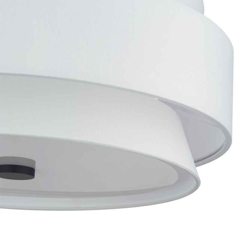 Livex Fontana 5Lt Semi-Flush, Bronze/White/White Fabric
