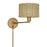 Livex Weavington 1Lt Swing Arm Wall Lamp, Gold/Rustic Walnut