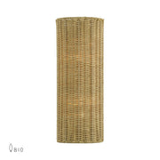 Livex Weavington 2Lt ADA 6" Sconce, Gold/Hand-Woven Rustic Walnut - 60036-48