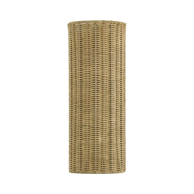 Livex Weavington 2Lt ADA 6" Sconce, Gold/Hand-Woven Rustic Walnut