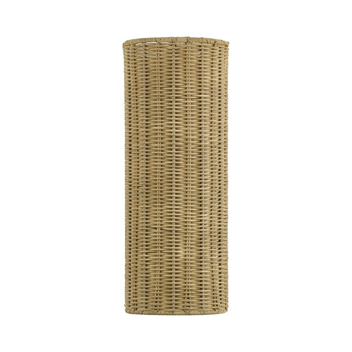 Livex Weavington 2Lt ADA 6" Sconce, Gold/Hand-Woven Rustic Walnut