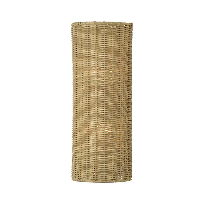Livex Weavington 2Lt ADA 6" Sconce, Gold/Hand-Woven Rustic Walnut