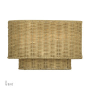 Livex Weavington 2Lt ADA 12" Sconce, Gold/Hand-Woven Rustic Walnut - 60037-48