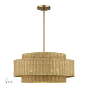 Livex Weavington 5Lt Pendant Chandelier, Gold/Rustic Walnut - 60039-48