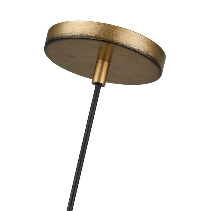 Livex Weavington 1Lt 8.5" Dia Mini Pendant, Gold/Rustic Walnut