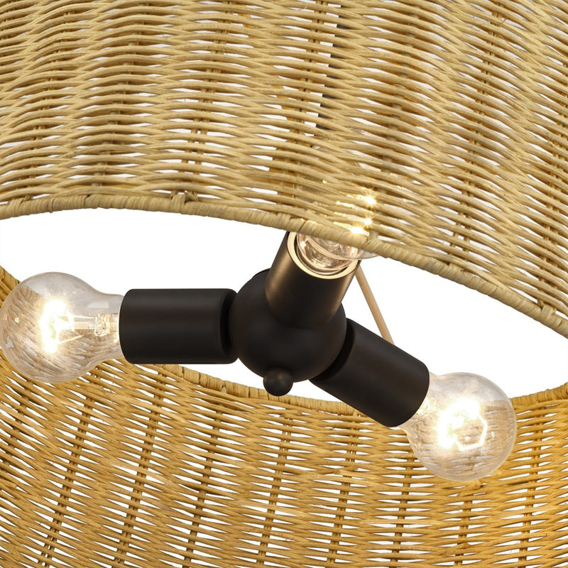 Livex Weavington 3Lt Pendant Chandelier, Bronze/Rustic Walnut